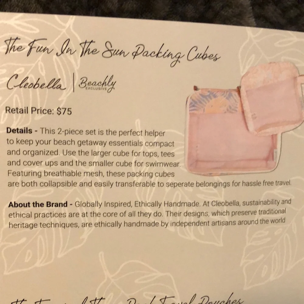 *Beachly* Cleobella Fun in theSun Packing Cubes